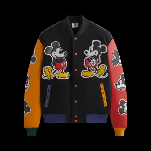 Kith x Disney Mickey & Friends Wool Varsity Jacket Black