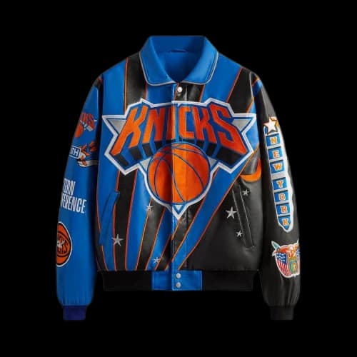 Kith & Jeff Hamilton For The New York Knicks Leather Varsity Jacket 'Black'