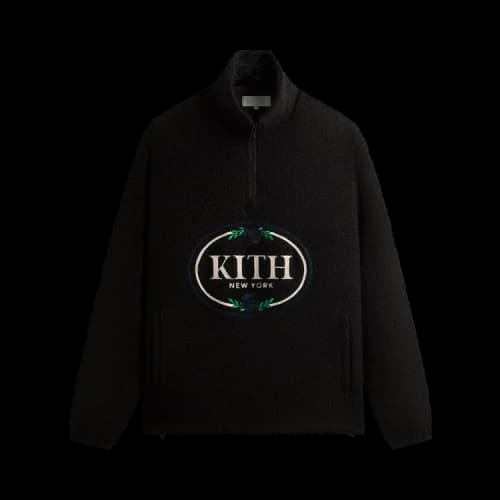Kith Tweed Eric Quarter Zip Pullover 'Black'