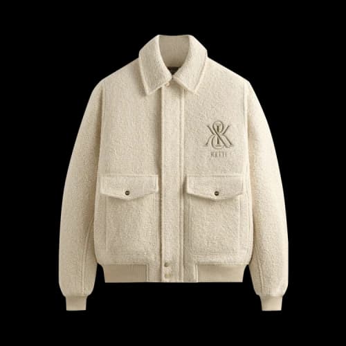 Kith Boucle Hawthorne Flight Jacket 'Sandrift'