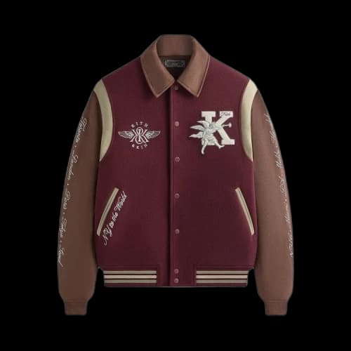 Kith Wool & Microsuede Varsity Jacket 'Magma'