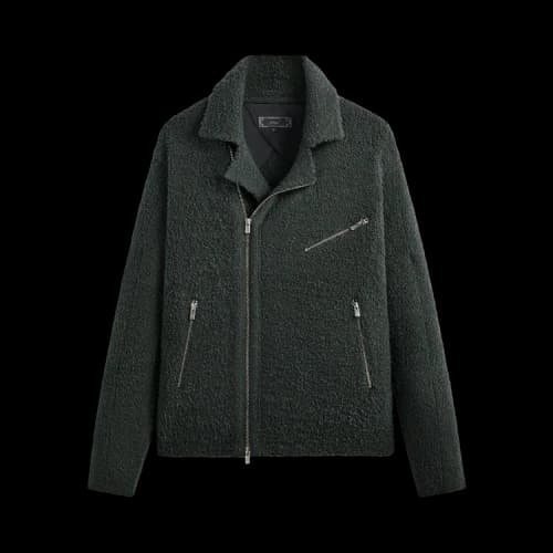 Kith Plush Knit Brian Moto Jacket 'Machine'