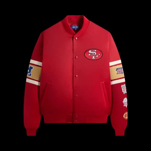 Kith For The NFL San Francisco 49ers Satin Bomber Jacket 'Present'