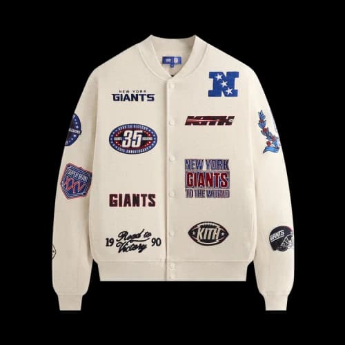 Kith For The NFL New York Giants Marvin Bomber Jacket 'Sandrift'