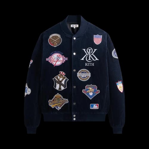 Kith For The New York Yankees Corduroy Avery Bomber Jacket 'Nocturnal'