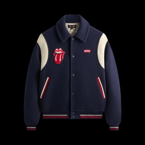 Kith For The Rolling Stones Wool Varsity Jacket 'Nocturnal'