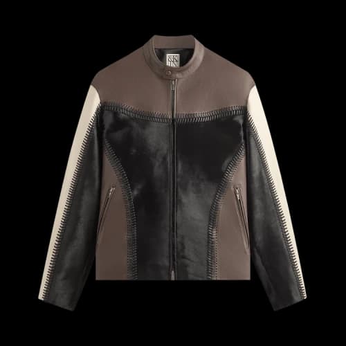 Kith &Kin Combo Leather Avari Moto Jacket 'Hickory'