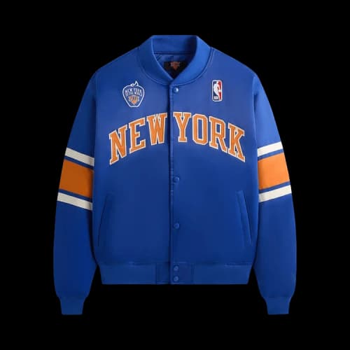 Kith For The New York Knicks Patrick Ewing Classic Satin Bomber Jacket 'Current'