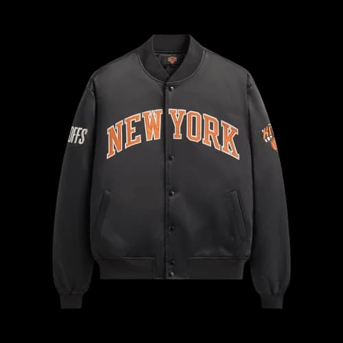 Kith For The New York Knicks Playoffs Satin Bomber Jacket 'Black'