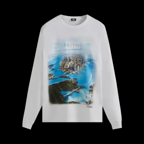 Kith South Ferry Long-Sleeve T-Shirt 'White'