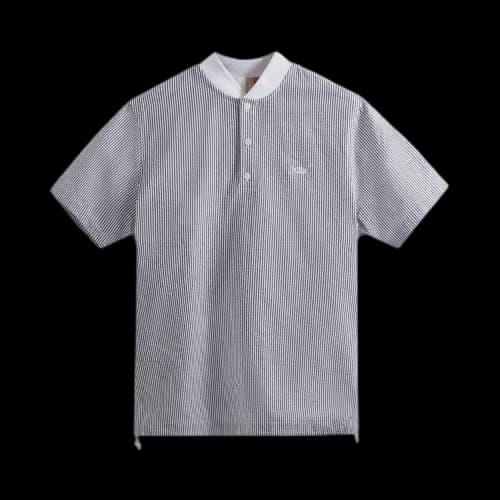 Kith Seersucker Pearson Henley Pullover 'Nocturnal'
