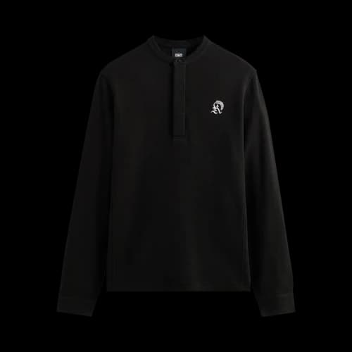 Kith Pique Essex Henley Popover 'Black'