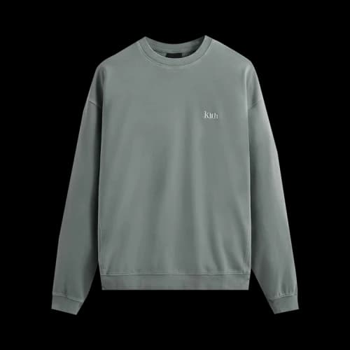 Kith Crystal Wash Interlock Vintage Crewneck 'Light Indigo'