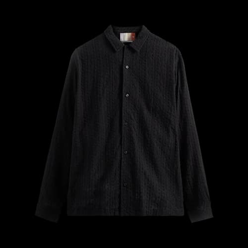 Kith Embroidered Voile Long-Sleeve Thompson Camp Collar Shirt 'Black'