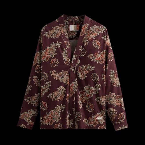 Kith Printed Sullivan Shirt Gi Silk Paisley 'Magma'