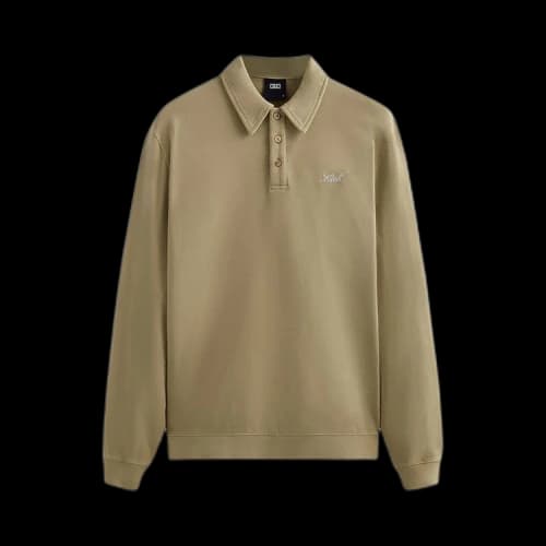 Kith Crystal Wash Interlock Harmon Rugby Pullover 'Canvas'