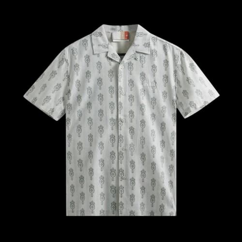 Kith Printed Thompson Camp Collar Shirt Striped Ornament 'Atlas'
