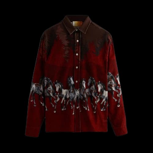 Kith Printed Horses Cord Ludlow Shirt 'Allure'