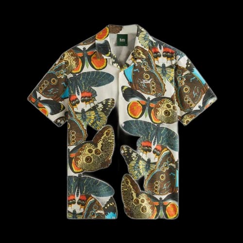 Kith For AMNH Butterflies Camp Collar Shirt 'White'