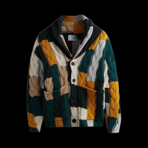 Kith Patchwork Cable Becker Cardigan 'Stadium'