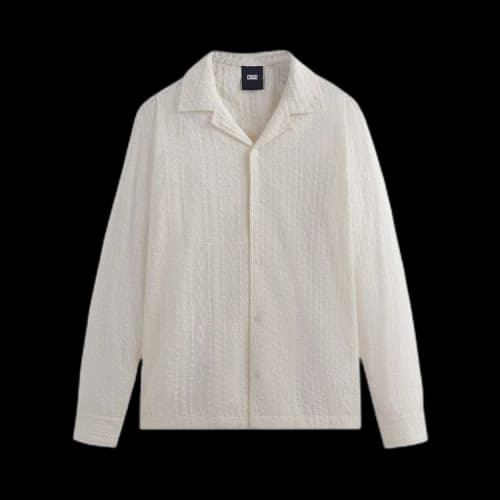 Kith Embroidered Voile Long-Sleeve Thompson Camp Collar Shirt 'Whisper'