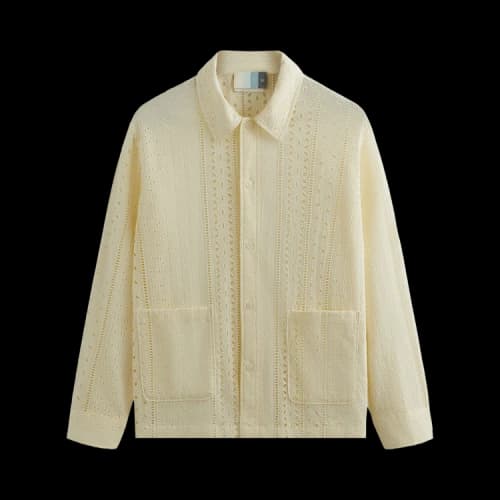 Kith Eyelet Boxy Collared Overshirt 'Sandrift'