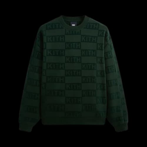 Kith Flocked Monogram Nelson Crewneck 'Sandrift'