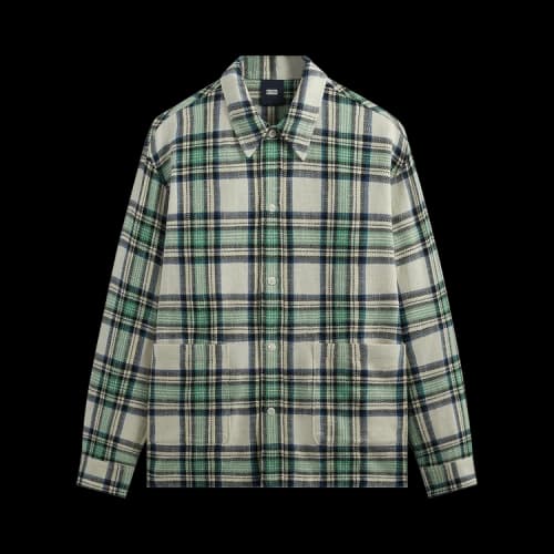 Kith Plaid Boxy Collared Overshirt 'Sandrift'