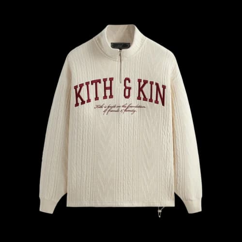 Kith Cable Fleece Quarter Zip 'Sandrift'