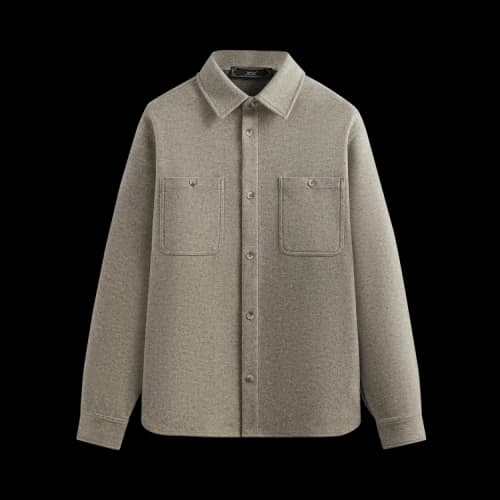 Kith Felted Jersey Apollo Shirt 'Medium Heather Grey'