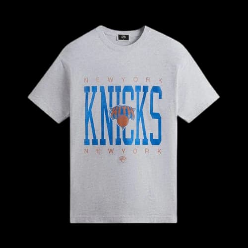 Kith For The New York Knicks Home Court Vintage Tee 'Light Heather Grey'
