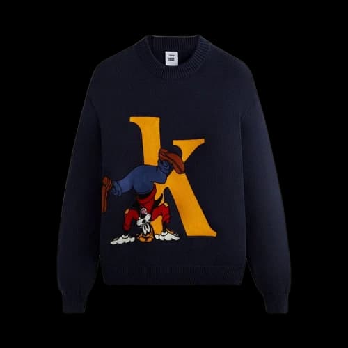 Kith For Mickey & Friends Goofy K Crewneck Sweater 'Nocturnal'