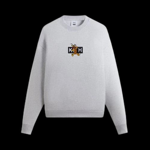 Kith For Mickey & Friends Cyber Monday Pluto Classic Logo Crewneck 'Light Heather Grey'