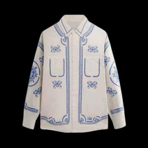 Kith Raw Hem Denim Apollo Shirt 'Sandrift'