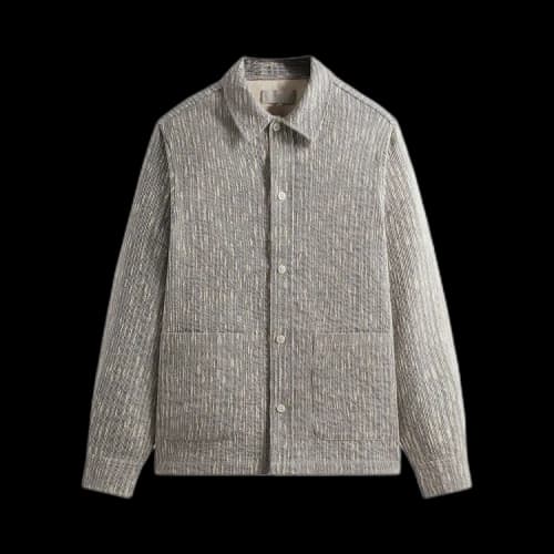Kith Slub Boucle Boxy Collared Overshirt 'Ink'