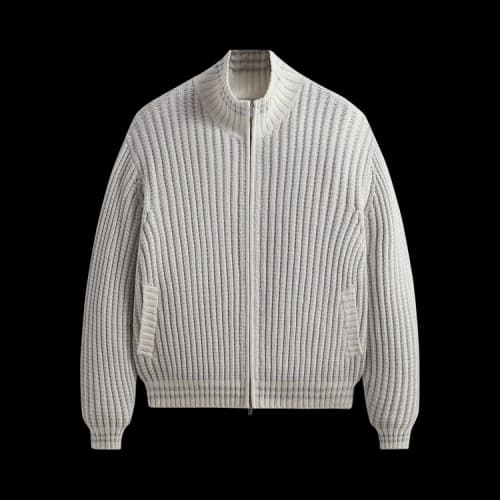 Kith Wyona Open Knit Full Zip Sweater 'Light Heather Grey'