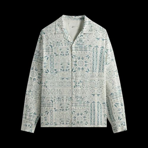 Kith Lyocell Long-Sleeve Thompson Camp Collar Shirt 'Tranquility'