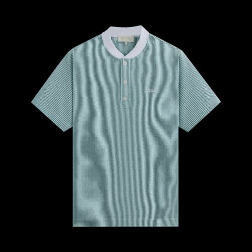Kith Seersucker Pearson Henley Pullover 'Conifer'