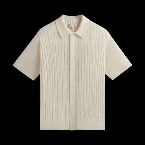Kith Rhys Knit Stripe Button Down Shirt 'Sandrift'