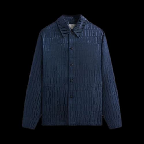 Kith Jacquard Faille Long Sleeve Boxy Collared Overshirt 'Nocturnal'