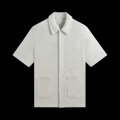 Kith Textured Boxy Collared Overshirt 'Sandrift'