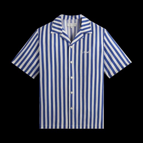 Kith Striped Thompson Camp Collar Shirt 'Current'