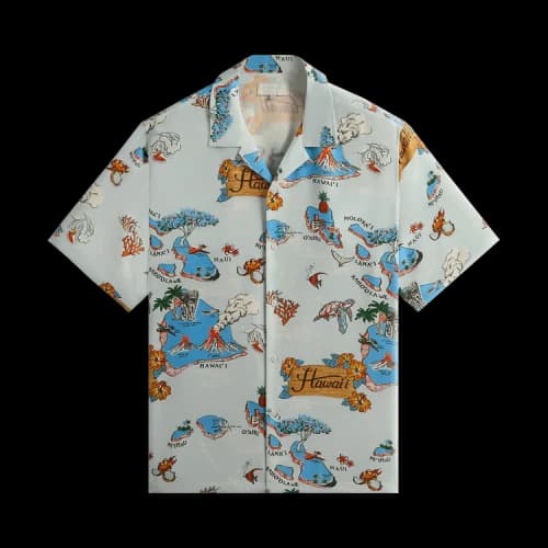 Kith Hawaii Thompson Camp Collar Shirt 'Oyster'