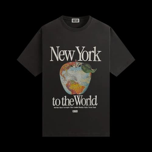 Kith NY to the World Apple Globe Vintage Tee 'Black'