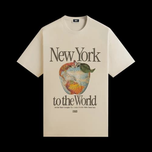 Kith NY to the World Apple Globe Vintage Tee 'Sandrift'