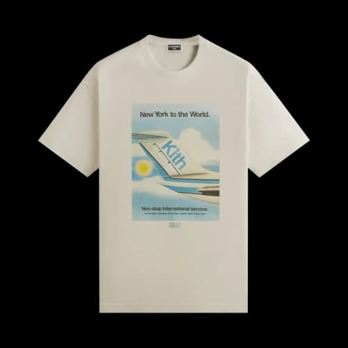 Kith NY to the World International Service Airline Tee 'Sandrift'