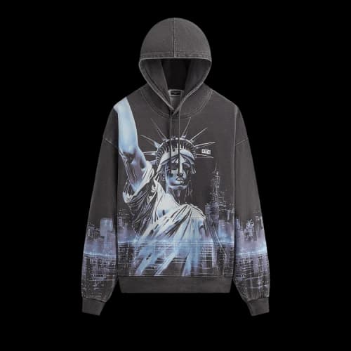 Kith NY to the World Neon Liberty Vintage Nelson Hoodie 'Black'