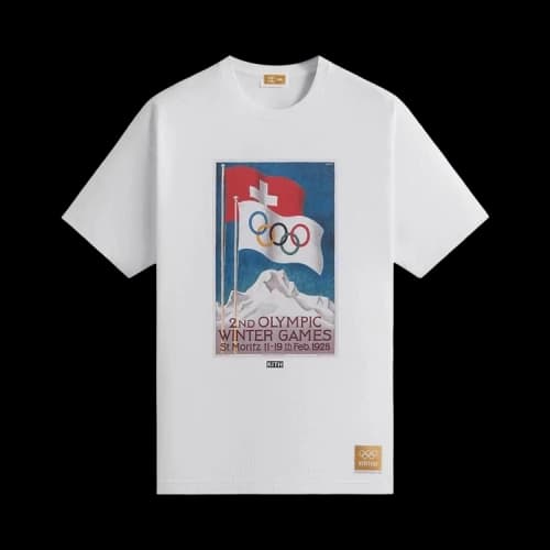 Kith For Olympics Heritage St. Moritz 1928 Vintage Tee 'White'