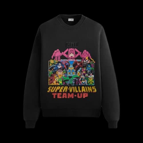 Kith x Marvel Team Up Vintage Nelson Crewneck 'Black'