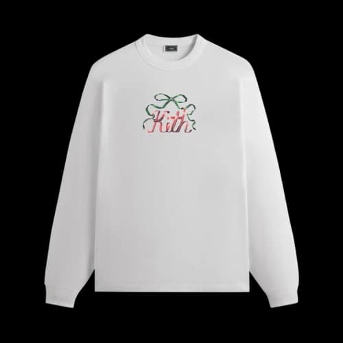 Kith Kithmas Ribbon Long Sleeve Tee White